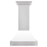 ZLINE 30" Fingerprint Resistant Stainless Steel Range Hood with White Matte Shell (8654SNX-WM30)