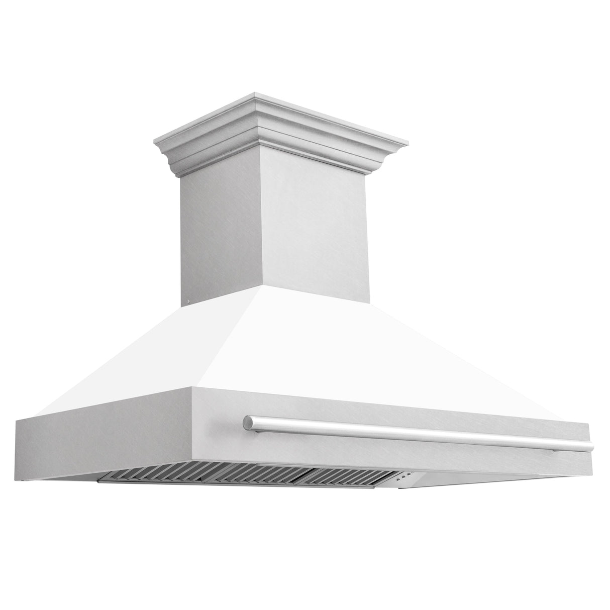 ZLINE 48" Fingerprint Resistant Stainless Steel Range Hood with White Matte Shell (8654SNX-WM48)