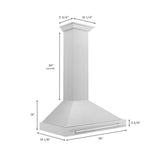 ZLINE 36 in. Autograph Edition Convertible Fingerprint Resistant DuraSnow® Stainless Steel Range Hood with White Matte Shell and Matte Black Handle (KB4SNZ-WM36-MB)