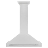 ZLINE 36 in. Autograph Edition Convertible Fingerprint Resistant DuraSnow® Stainless Steel Range Hood with White Matte Shell and Matte Black Handle (KB4SNZ-WM36-MB)