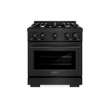ZLINE 30 in. 4.2 cu. ft. Select Gas Range with 4 Burner Cooktop and Convection Gas Oven in Black Stainless Steel (HGRB-30)