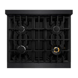ZLINE 30 in. 4.2 cu. ft. Select Gas Range with 4 Burner Cooktop and Convection Gas Oven in Black Stainless Steel (HGRB-30)