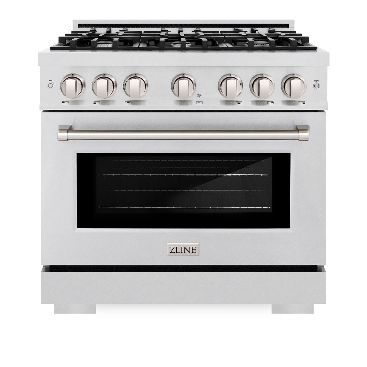 ZLINE 36 in. 5.2 cu. ft. Select Dual Fuel Range with 6 Burner Gas Cooktop and Electric Convection Oven in Satin Stainless Steel (HDRS-36)