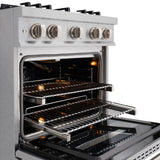 ZLINE 30 in. 4.2 cu. ft. Select Gas Range with Convection Gas Oven in Satin Stainless Steel with 4 Brass Burners (HGRS-BR-30)