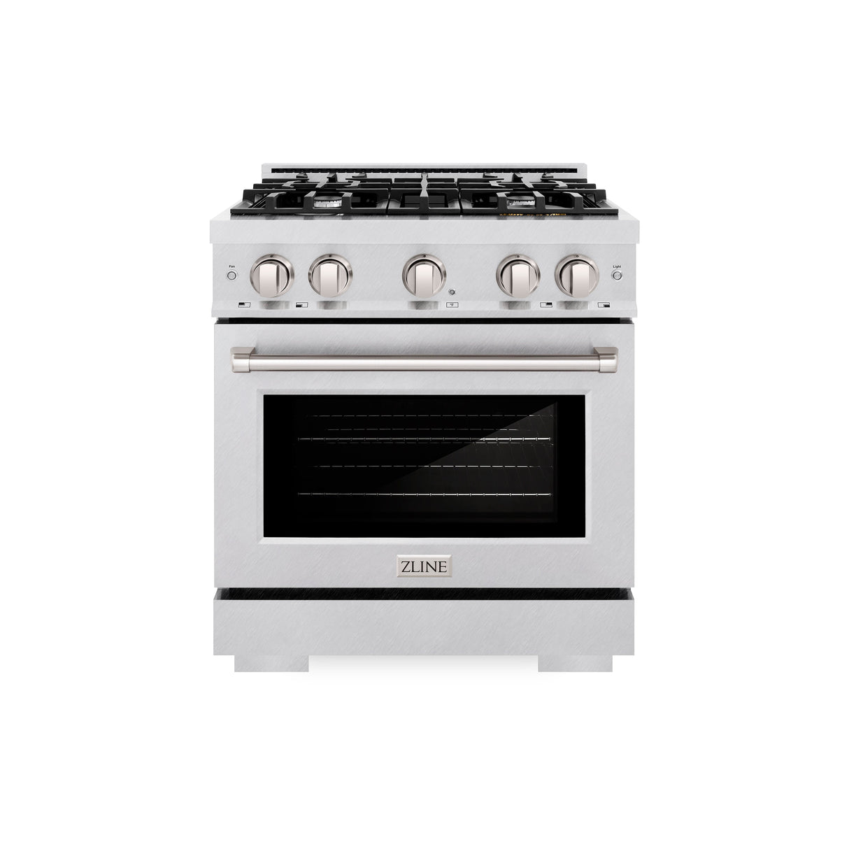 ZLINE 30 in. 4.2 cu. ft. Select Dual Fuel Range with 4 Burner Gas Cooktop and Electric Convection Oven in Satin Stainless Steel (HDRS-30)