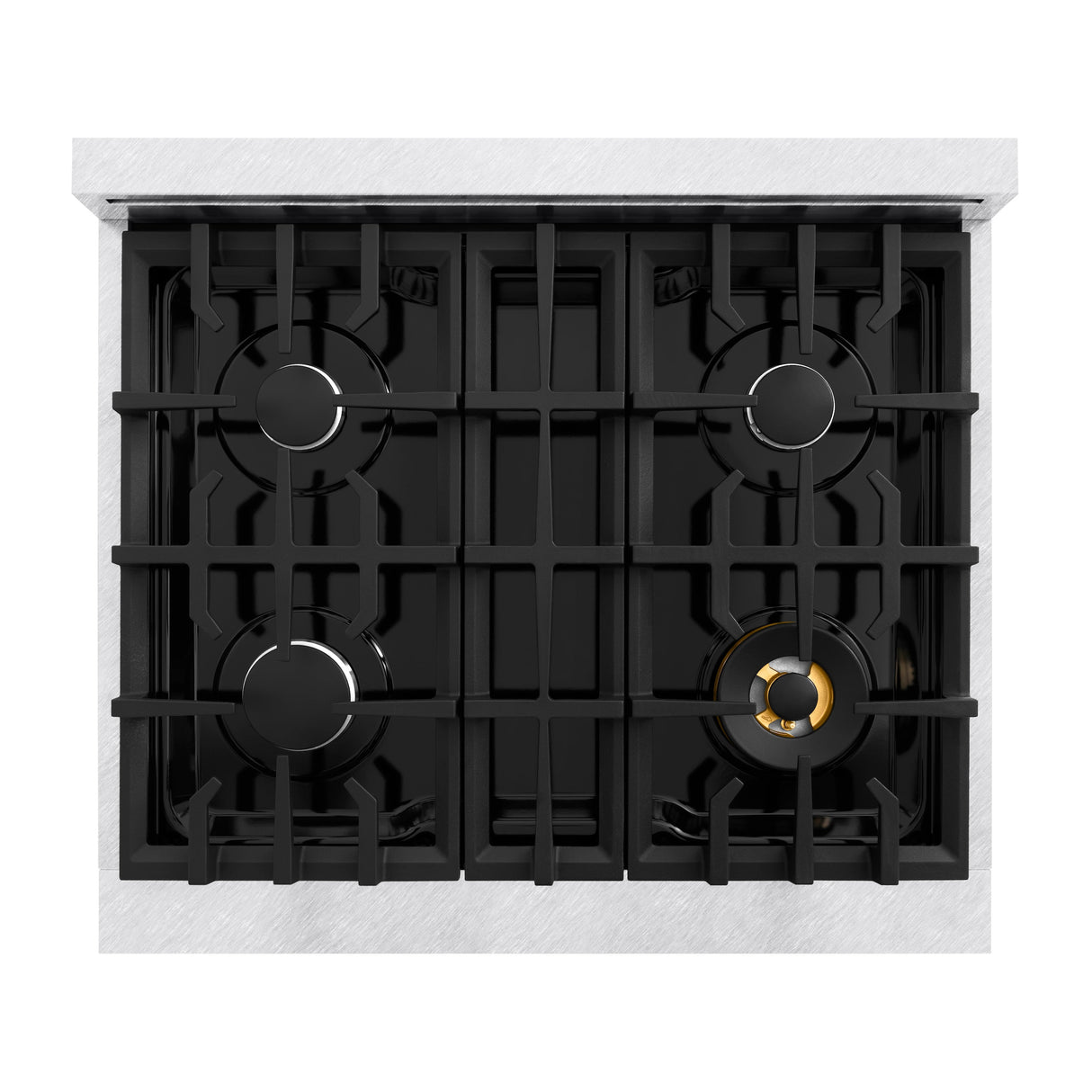 ZLINE 30 in. 4.2 cu. ft. Select Gas Range with 4 Burner Cooktop and Convection Gas Oven in Satin Stainless Steel with White Matte Door (HGRS-WM-30)