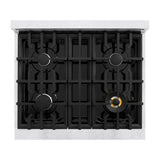 ZLINE 30 in. 4.2 cu. ft. Select Gas Range with 4 Burner Cooktop and Convection Gas Oven in Satin Stainless Steel (HGRS-30)