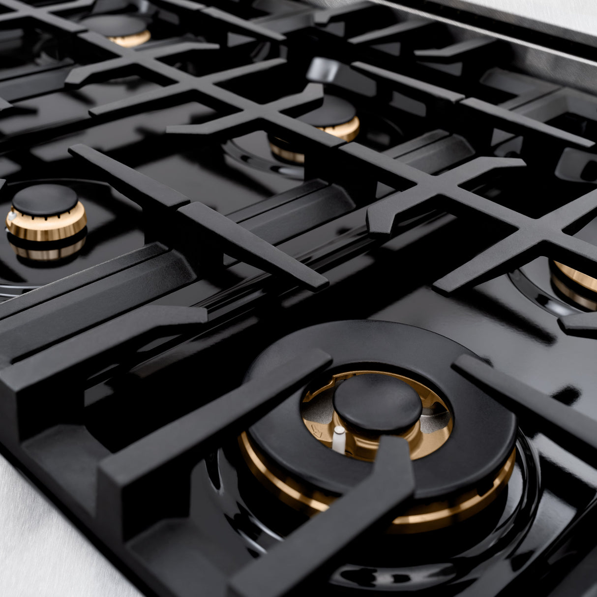 ZLINE Autograph Edition 36 in. 5.2 cu. ft. Select Gas Range with 6 Burner Cooktop and Convection Gas Oven in Satin Stainless Steel and Matte Black Accents (HGRSZ-36-MB)