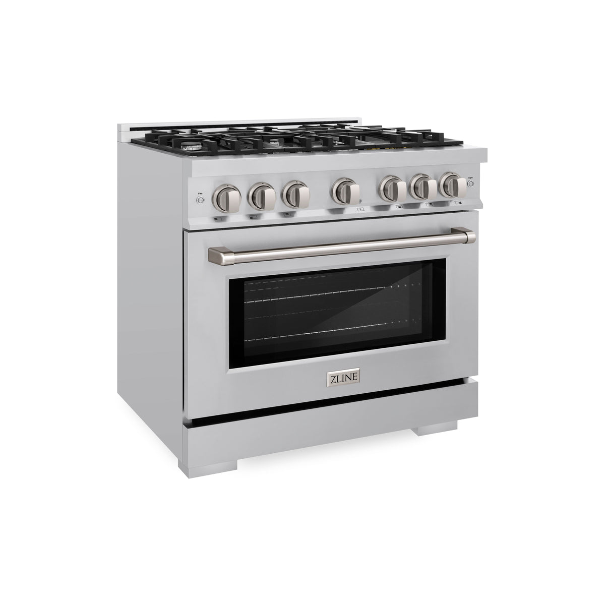 ZLINE 36 in. 5.2 cu. ft. Select Dual Fuel Range with 6 Burner Gas Cook ...