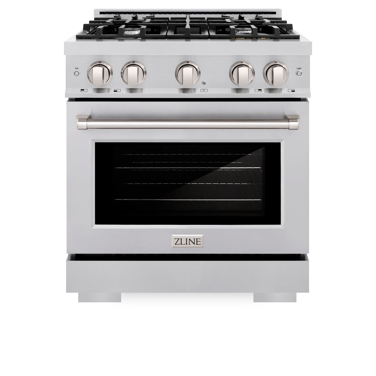 ZLINE 30 in. 4.2 cu. ft. Select Gas Range with 4 Burner Cooktop and Convection Gas Oven in Satin Stainless Steel (HGRS-30)