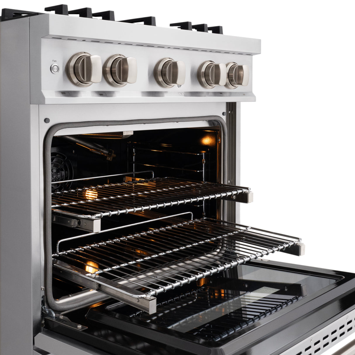 ZLINE 30 in. 4.2 cu. ft. Select Gas Range with 4 Burner Cooktop and Convection Gas Oven in Satin Stainless Steel (HGRS-30)