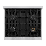 ZLINE 30 in. 4.2 cu. ft. Select Gas Range with 4 Burner Cooktop and Convection Gas Oven in Satin Stainless Steel (HGRS-30)