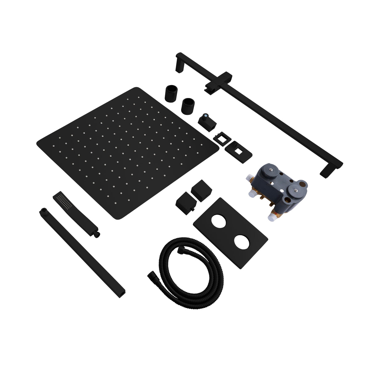 ZLINE Autograph Edition Crystal Bay Thermostatic Shower System in Matte Black (CBY-SHS-T2-MB)