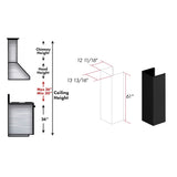ZLINE 61 in. Rustic Black Wooden Chimney Extension for Ceilings up to 12 ft. (355CC-E)