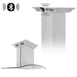 30" ZLINE CrownSound™Ducted Vent Island Mount Range Hood in Stainless Steel with Built-in Bluetooth Speakers (GL5iCRN-BT-30)