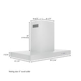 ZLINE 36" Convertible Vent Island Mount Range Hood in Stainless Steel (KE2i-36)