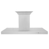 48" ZLINE CrownSound™Ducted Vent Island Mount Range Hood in Stainless Steel with Built-in Bluetooth Speakers (KE2iCRN-BT-48)