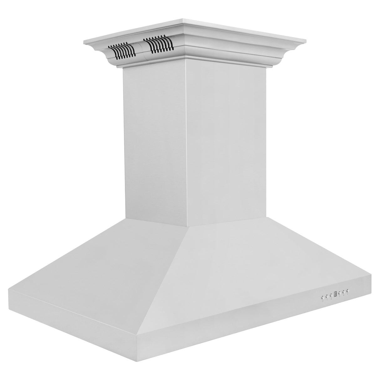 36" ZLINE CrownSound™Ducted Vent Island Mount Range Hood in Stainless Steel with Built-in Bluetooth Speakers (KL3iCRN-BT-36)