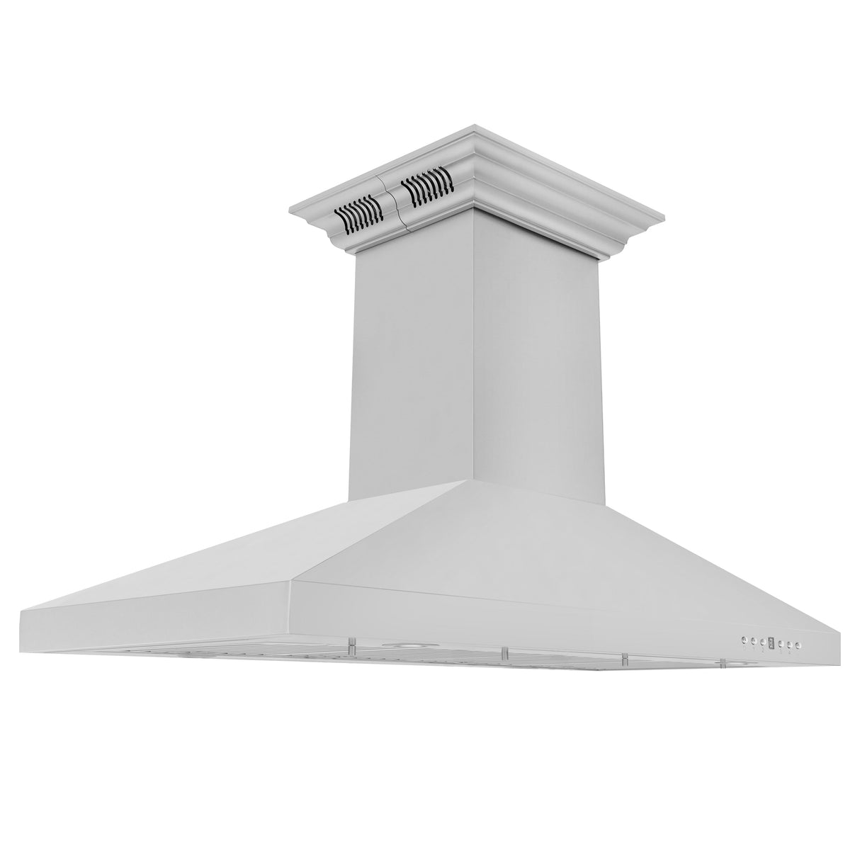 48" ZLINE CrownSound™Ducted Vent Island Mount Range Hood in Stainless Steel with Built-in Bluetooth Speakers (KL3iCRN-BT-48)