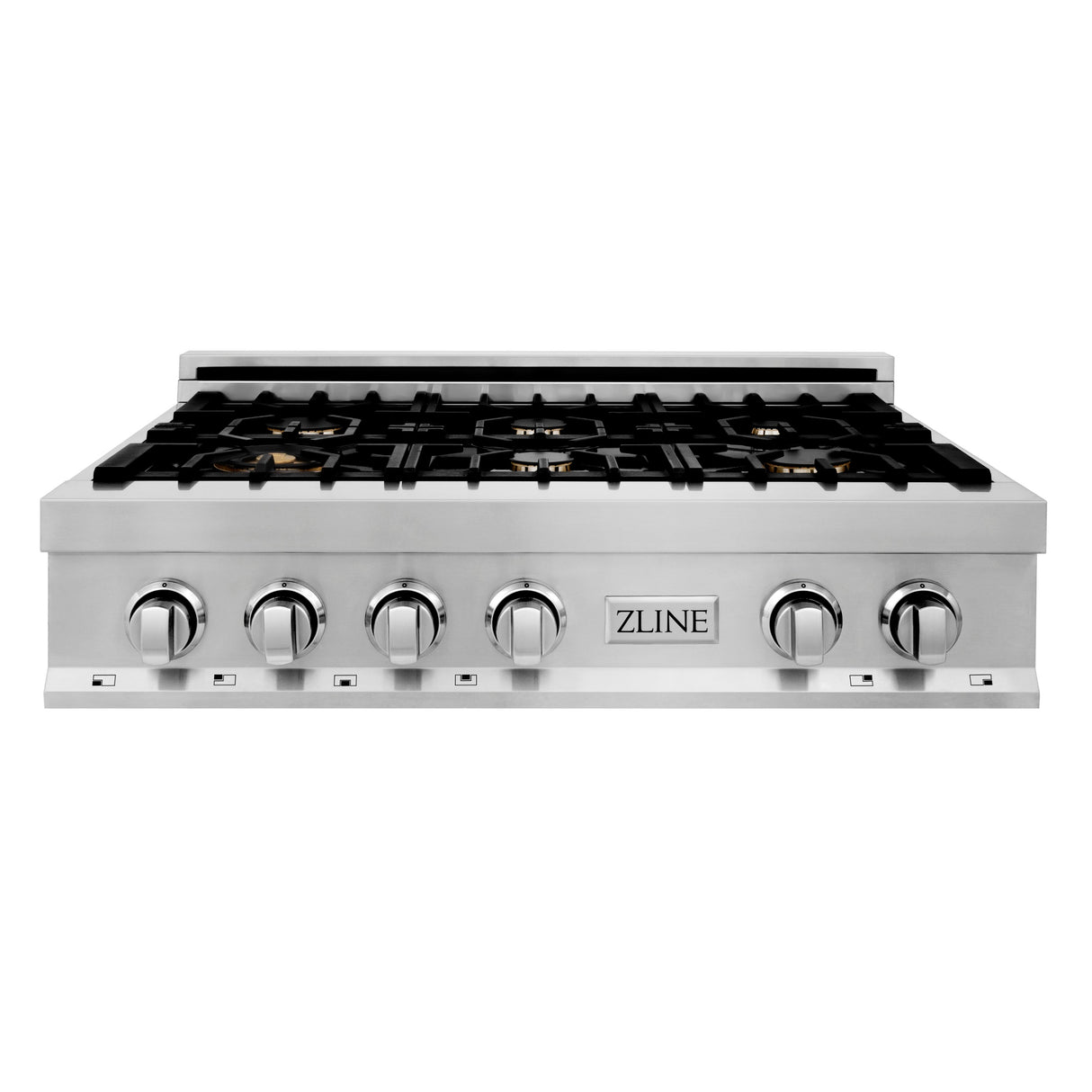 ZLINE 36 in. Legacy Gas Rangetop with 6 Brass Burners and Porcelain Cooktop in Stainless Steel (RT-BR-36)