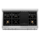 ZLINE 48 in. Legacy Gas Rangetop with 6 Brass Burners and Porcelain Cooktop in Stainless Steel (RT-BR-48)