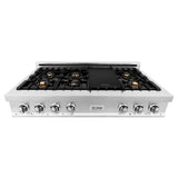 ZLINE 48 in. Legacy Gas Rangetop with 6 Brass Burners and Porcelain Cooktop in Stainless Steel (RT-BR-48)