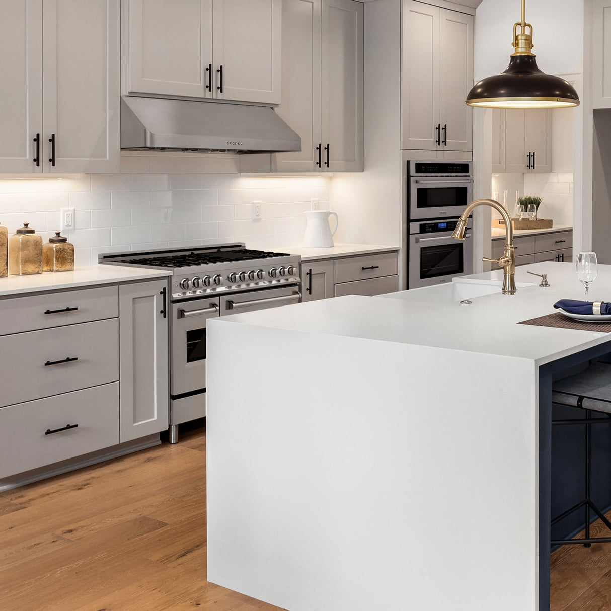 ZLINE 48” Alpine Series Under Cabinet Range Hood in Stainless Steel with Remote Control, LED lighting, and Dishwasher-Safe Baffle Filters (ALP10UC-48)