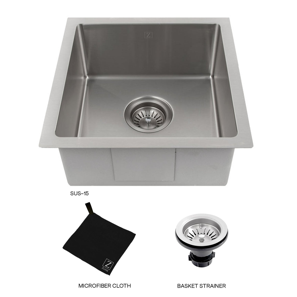 ZLINE 15 in. Boreal Undermount Single Bowl Bar Kitchen Sink in Stainless Steel (SUS-15)