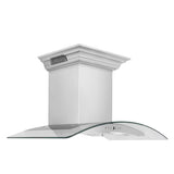 36" ZLINE CrownSound™Ducted Vent Wall Mount Range Hood in Stainless Steel with Built-in Bluetooth Speakers (KN4CRN-BT-36)
