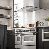 48" ZLINE CrownSound™Ducted Vent Wall Mount Range Hood in Stainless Steel with Built-in Bluetooth Speakers (KN4CRN-BT-48)