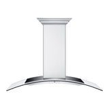 48" ZLINE CrownSound™Ducted Vent Wall Mount Range Hood in Stainless Steel with Built-in Bluetooth Speakers (KN4CRN-BT-48)