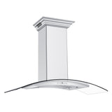 48" ZLINE CrownSound™Ducted Vent Wall Mount Range Hood in Stainless Steel with Built-in Bluetooth Speakers (KN4CRN-BT-48)