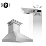 60" ZLINE CrownSound™Ducted Vent Professional Wall Mount Range Hood in Stainless Steel with Built-in Bluetooth Speakers (697CRN-BT-60)