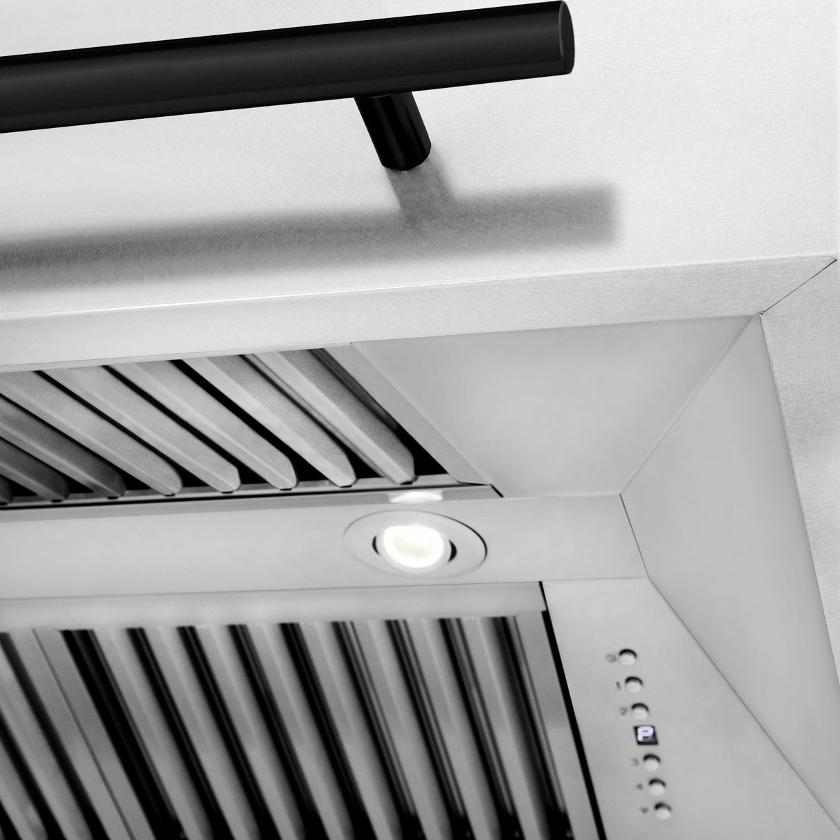 ZLINE Autograph Edition 36" Fingerprint Resistant Stainless Steel Range Hood with Matte Black Handle (8654SNZ-36-MB)