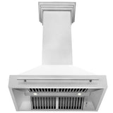 ZLINE 36" Fingerprint Resistant Stainless Steel Range Hood with White Matte Shell (8654SNX-WM36)