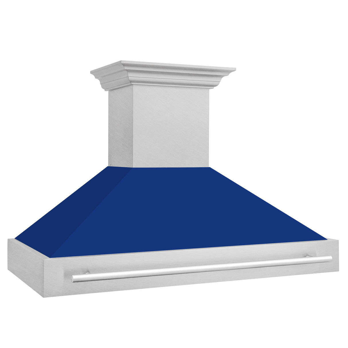 ZLINE 48" Fingerprint Resistant Stainless Steel Range Hood with Blue Gloss Shell (8654SNX-BG48)