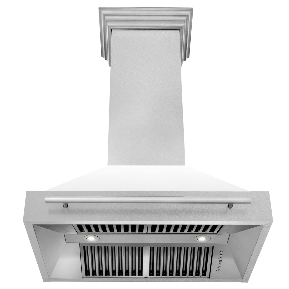 ZLINE 36" Fingerprint Resistant Stainless Steel Range Hood with White Matte Shell (8654SNX-WM36)