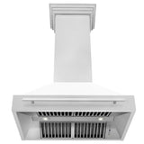 ZLINE 36" Fingerprint Resistant Stainless Steel Range Hood with White Matte Shell (8654SNX-WM36)