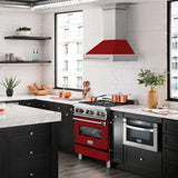 ZLINE 30" Stainless Steel Range Hood with Red Gloss Shell and Stainless Steel Handle (8654STX-RG-30)