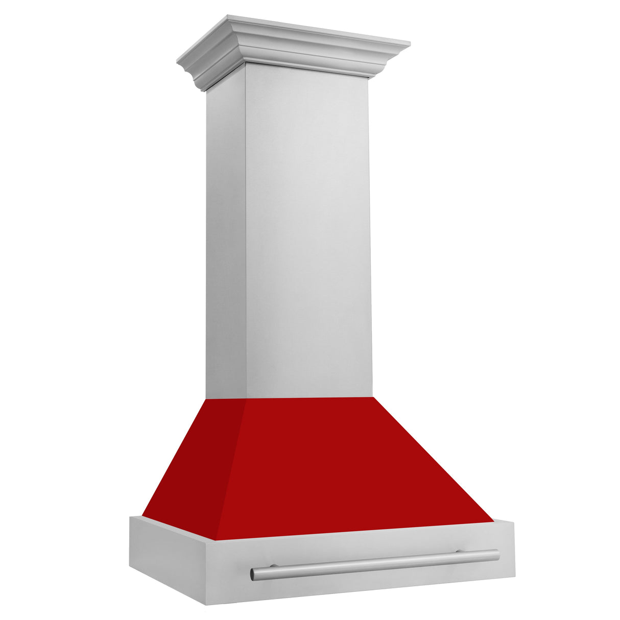 ZLINE 30" Stainless Steel Range Hood with Red Matte Shell and Stainless Steel Handle (8654STX-RM-30)