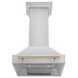 ZLINE Autograph Edition 30" Stainless Steel Range Hood with Stainless Steel Shell and Champagne Bronze Handle (8654STZ-30-CB)