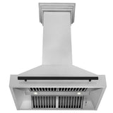 ZLINE Autograph Edition 36" Fingerprint Resistant Stainless Steel Range Hood with Matte Black Handle (8654SNZ-36-MB)