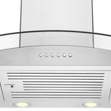 ZLINE 36” Alpine Series Convertible Wall Mount Range Hood in Stainless Steel with Remote Control, LED lighting, and Dishwasher-Safe Baffle Filters (ALP70WL-36)