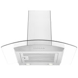 ZLINE 36” Alpine Series Convertible Wall Mount Range Hood in Stainless Steel with Remote Control, LED lighting, and Dishwasher-Safe Baffle Filters (ALP70WL-36)