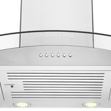 ZLINE 30” Alpine Series Convertible Wall Mount Range Hood in Stainless Steel with Remote Control, LED lighting, and Dishwasher-Safe Baffle Filters (ALP70WL-30)