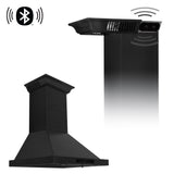 30" ZLINE CrownSound™Ducted Vent Wall Mount Range Hood in Black Stainless Steel with Built-in Bluetooth Speakers (BSKBNCRN-BT-30)
