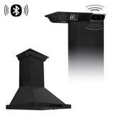 30" ZLINE CrownSound™Ducted Vent Wall Mount Range Hood in Black Stainless Steel with Built-in Bluetooth Speakers (BSKBNCRN-BT-30)
