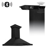 36" ZLINE CrownSound™Ducted Vent Wall Mount Range Hood in Black Stainless Steel with Built-in Bluetooth Speakers (BSKBNCRN-BT-36)