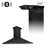 48" ZLINE CrownSound™Ducted Vent Wall Mount Range Hood in Black Stainless Steel with Built-in Bluetooth Speakers (BSKBNCRN-BT-48)