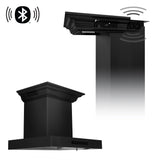 30" ZLINE CrownSound™Ducted Vent Wall Mount Range Hood in Black Stainless Steel with Built-in Bluetooth Speakers (BSKENCRN-BT-30)